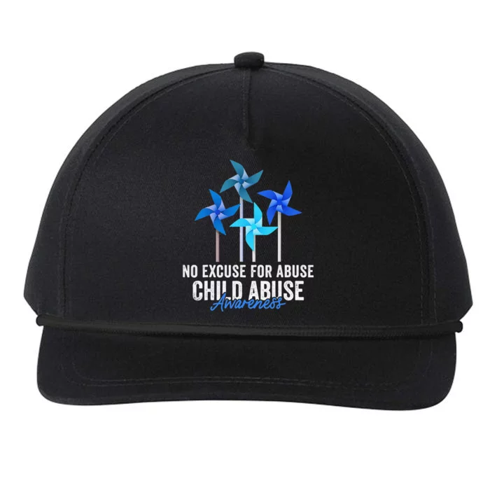 Rainbow We Wear Blue Child Abuse Prevention Month Awareness Snapback Five-Panel Rope Hat