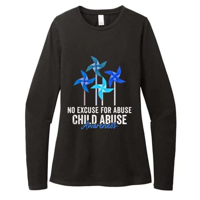 Rainbow We Wear Blue Child Abuse Prevention Month Awareness Womens CVC Long Sleeve Shirt