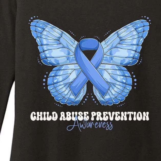 Rainbow We Wear Blue Child Abuse Prevention Month Awareness Womens CVC Long Sleeve Shirt