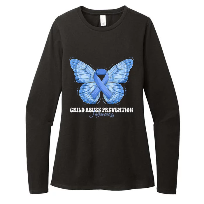 Rainbow We Wear Blue Child Abuse Prevention Month Awareness Womens CVC Long Sleeve Shirt