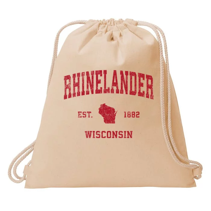 Rhinelander Wisconsin Wi Vintage Sports Drawstring Bag