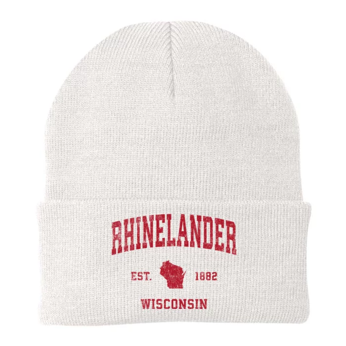 Rhinelander Wisconsin Wi Vintage Sports Knit Cap Winter Beanie