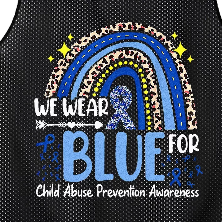 Rainbow We Wear Blue Child Abuse Prevention Month Awareness Mesh Reversible Basketball Jersey Tank