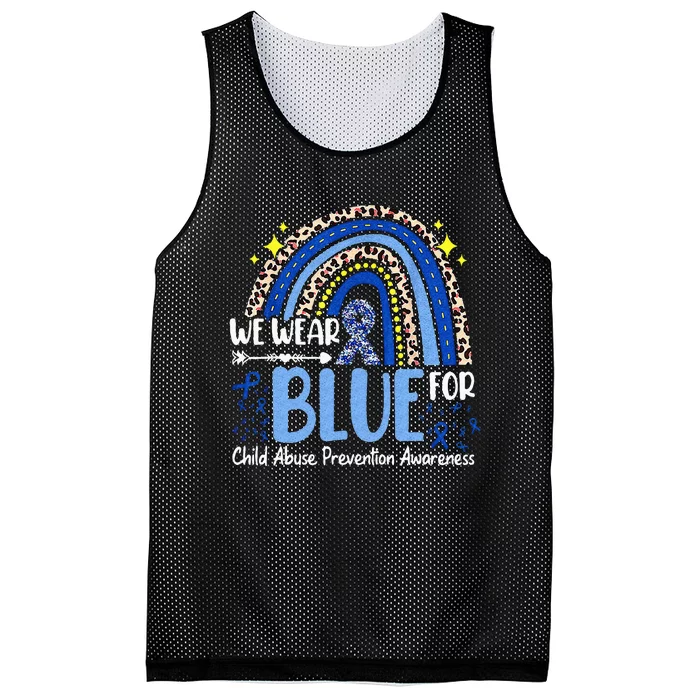 Rainbow We Wear Blue Child Abuse Prevention Month Awareness Mesh Reversible Basketball Jersey Tank