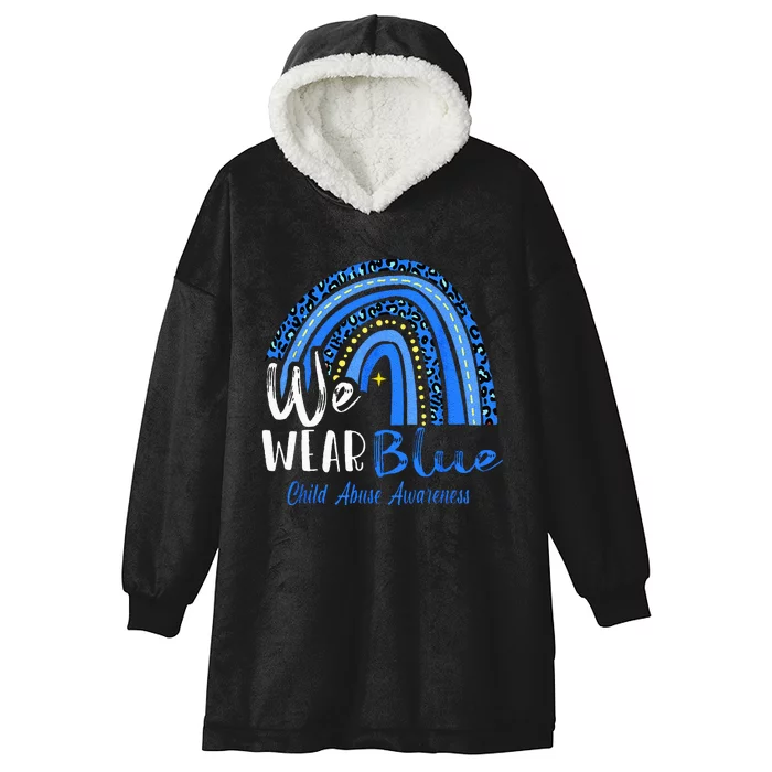 Rainbow We Wear Child Abuse Awareness Hooded Wearable Blanket