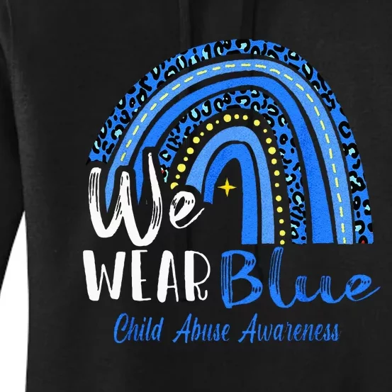 Rainbow We Wear Child Abuse Awareness Women's Pullover Hoodie