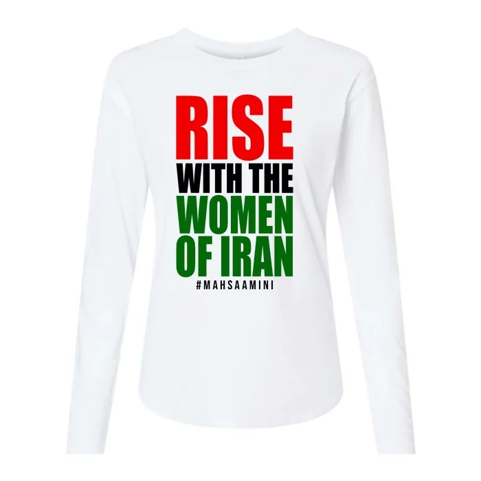 Rise With Women Of Iran Masha Amini Womens Cotton Relaxed Long Sleeve T-Shirt