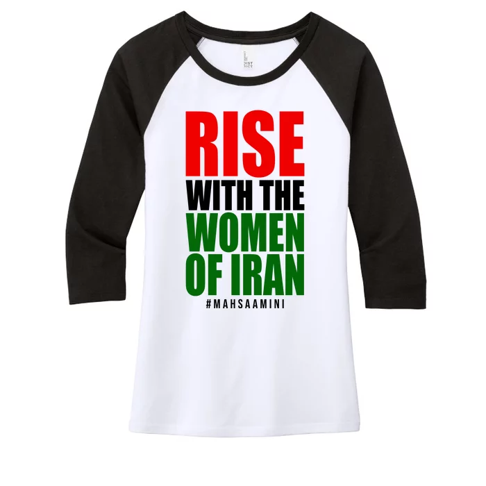 Rise With Women Of Iran Masha Amini Women's Tri-Blend 3/4-Sleeve Raglan Shirt