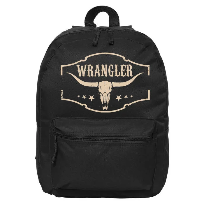 Retro Wranglers Western Deserts Cowhide & Bulls Skulls Gifts 16 in Basic Backpack