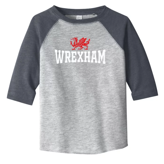 Retro Wrexham Wales Red Dragon Wrecsam Toddler Fine Jersey T-Shirt