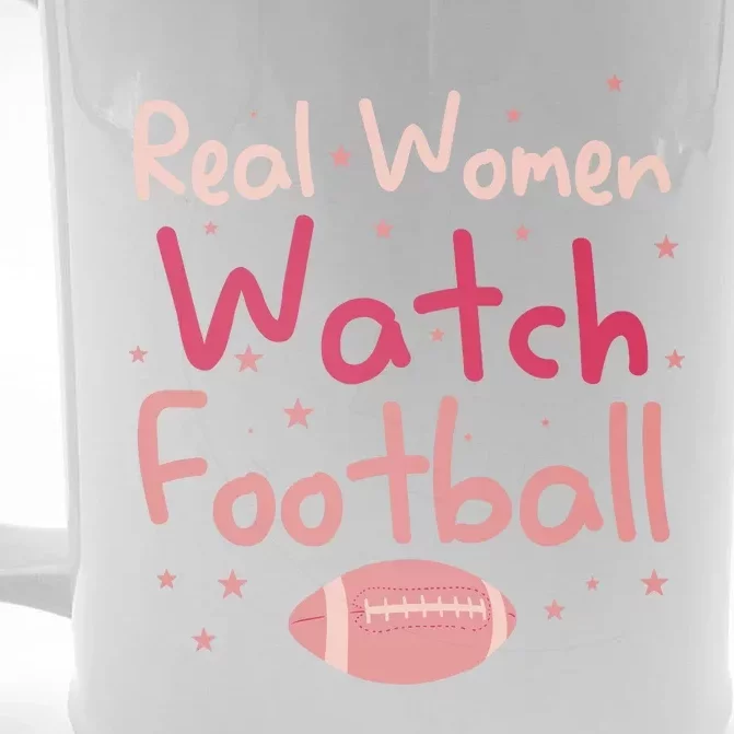 Real Wo Watch Football Rugby Lineman Fan Front & Back Beer Stein