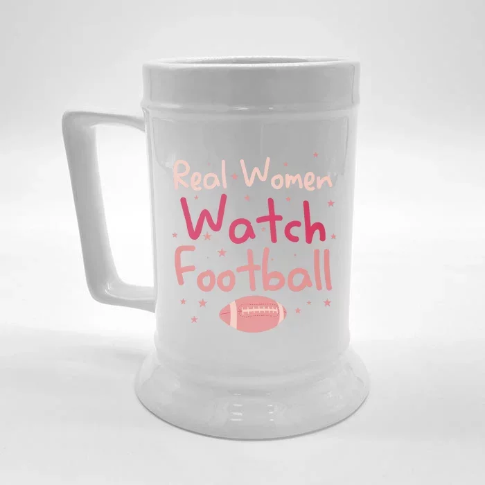 Real Wo Watch Football Rugby Lineman Fan Front & Back Beer Stein