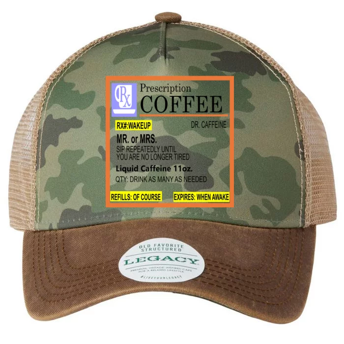 Rx Prescription Coffee Dr Caffeine Funny Legacy Tie Dye Trucker Hat