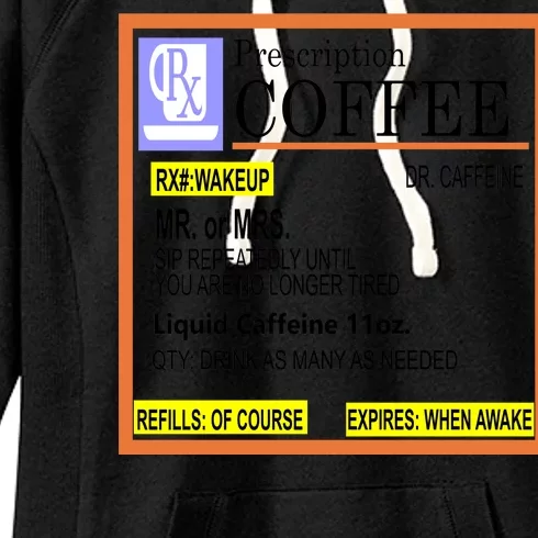 Rx Prescription Coffee Dr Caffeine Funny Women's Fleece Hoodie