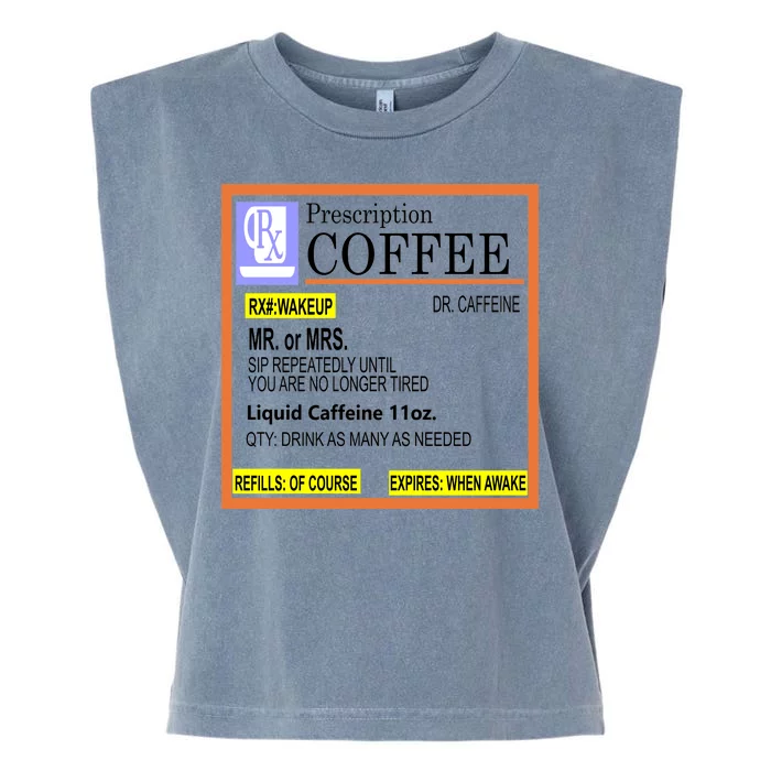 Rx Prescription Coffee Dr Caffeine Funny Garment-Dyed Women's Muscle Tee