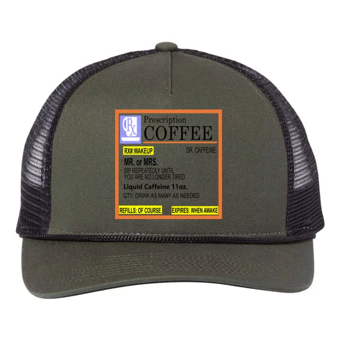 Rx Prescription Coffee Dr Caffeine Funny Retro Rope Trucker Hat Cap