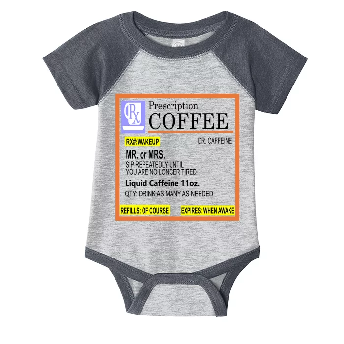 Rx Prescription Coffee Dr Caffeine Funny Infant Baby Jersey Bodysuit