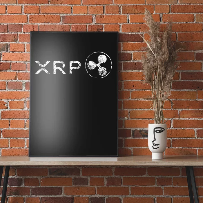 Ripple Xrp Crypto Token Blockchain Technology White Vintage Poster