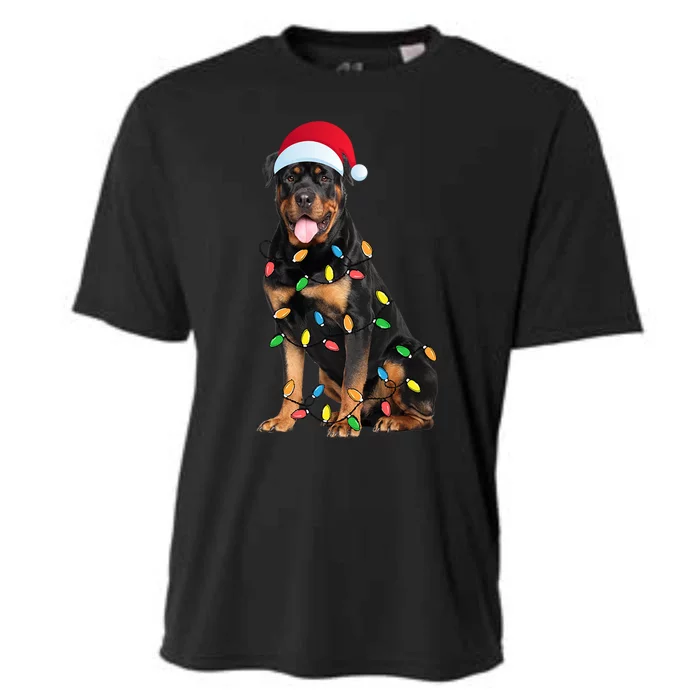 Rottweiler Xmas Dog Funny Christmas Gift Cooling Performance Crew T-Shirt