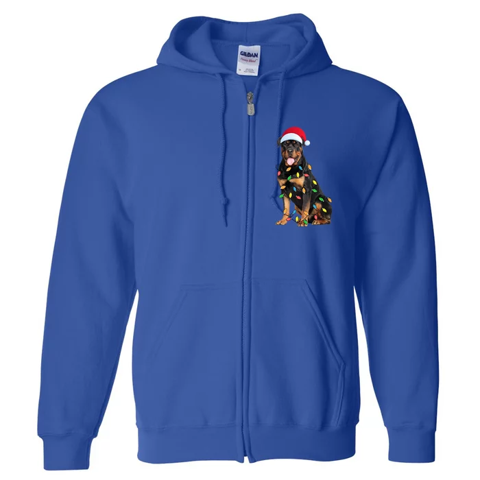 Rottweiler Xmas Dog Funny Christmas Gift Full Zip Hoodie