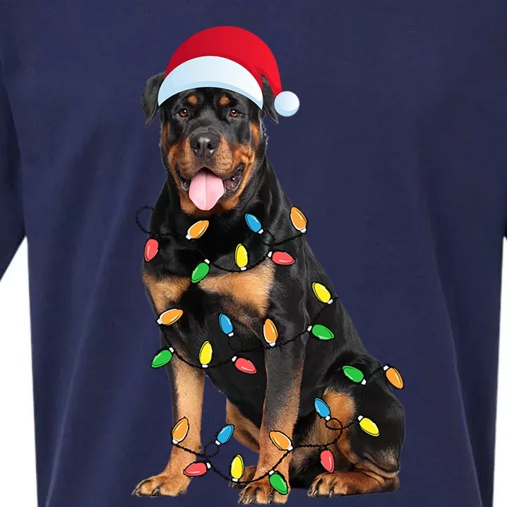 Rottweiler Xmas Dog Funny Christmas Gift Sueded Cloud Jersey T-Shirt