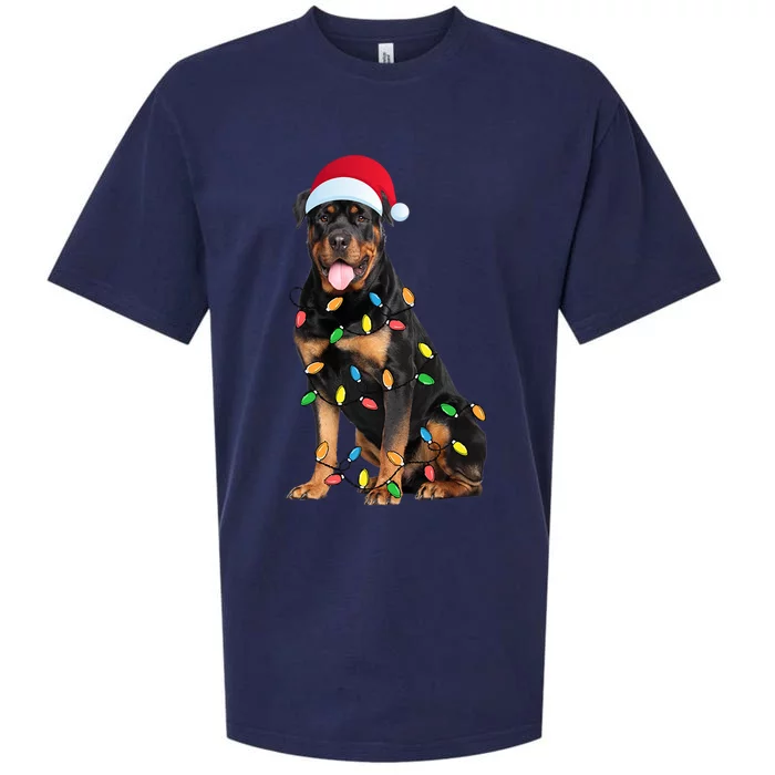 Rottweiler Xmas Dog Funny Christmas Gift Sueded Cloud Jersey T-Shirt