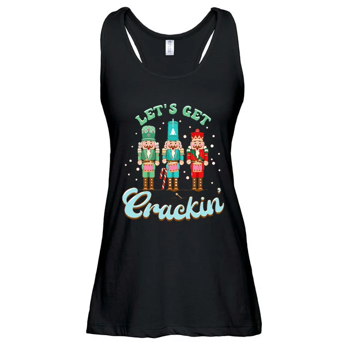 Retro Xmas Lets Get Crackin Nutcracker Christmas Ladies Essential Flowy Tank