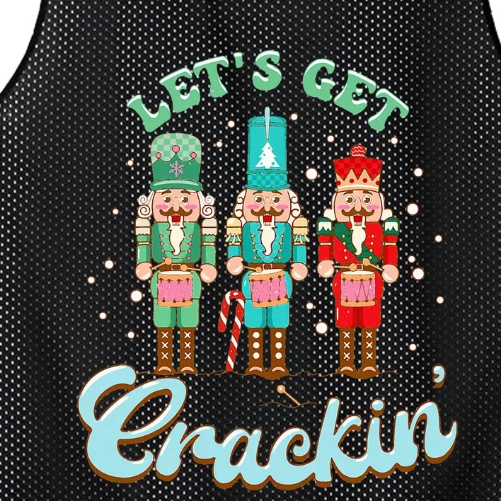 Retro Xmas Lets Get Crackin Nutcracker Christmas Mesh Reversible Basketball Jersey Tank