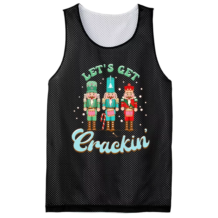 Retro Xmas Lets Get Crackin Nutcracker Christmas Mesh Reversible Basketball Jersey Tank