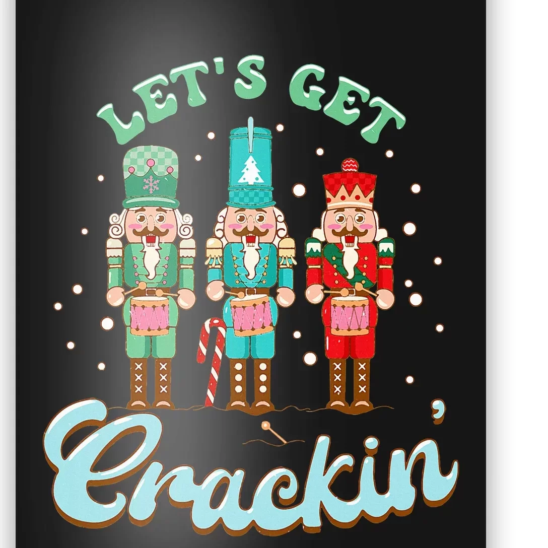 Retro Xmas Lets Get Crackin Nutcracker Christmas Poster