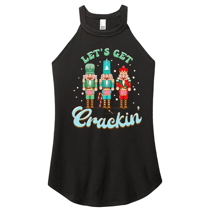 Retro Xmas Lets Get Crackin Nutcracker Christmas Women’s Perfect Tri Rocker Tank