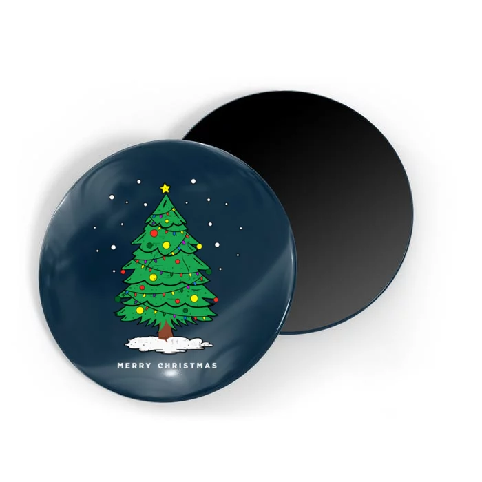 Retro Xmas Merry Christmas Tree Lights Magnet