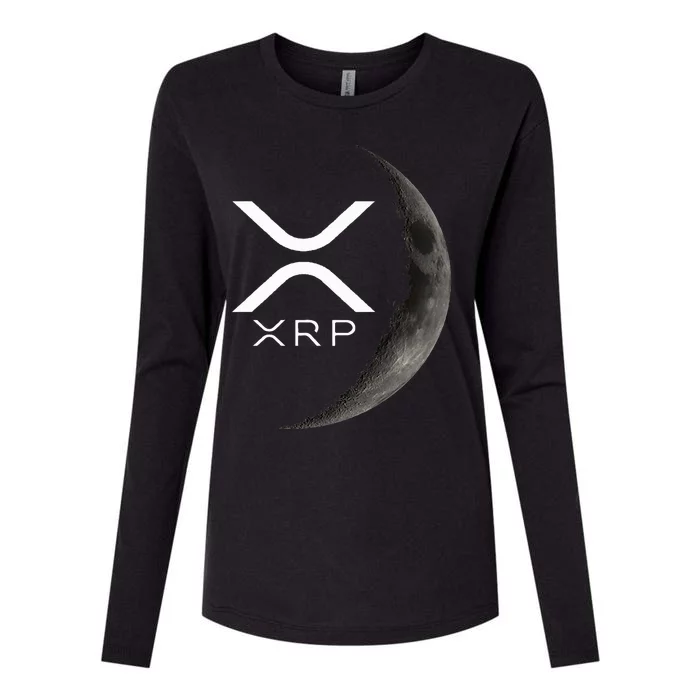 Ripple Xrp Moon Womens Cotton Relaxed Long Sleeve T-Shirt