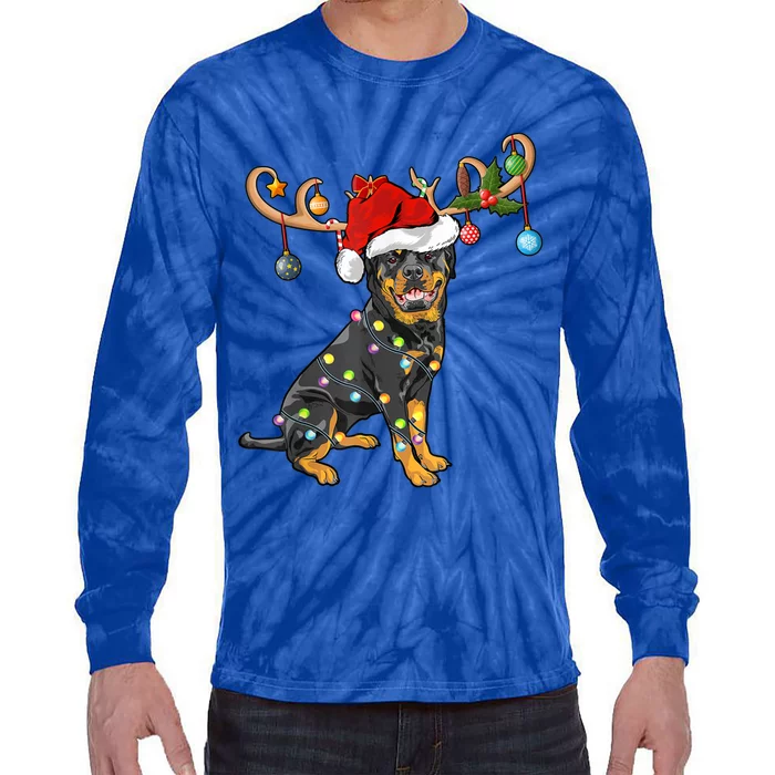 Rottweiler Xmas Santa's Reindeer Rottweiler Christmas Meaningful Gift Tie-Dye Long Sleeve Shirt