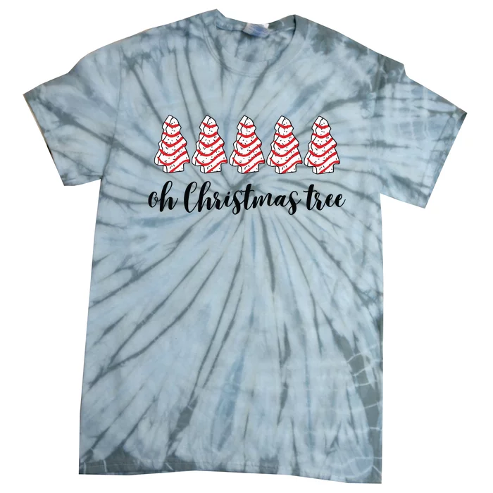 Retro Xmas Tree Cakes Tie-Dye T-Shirt