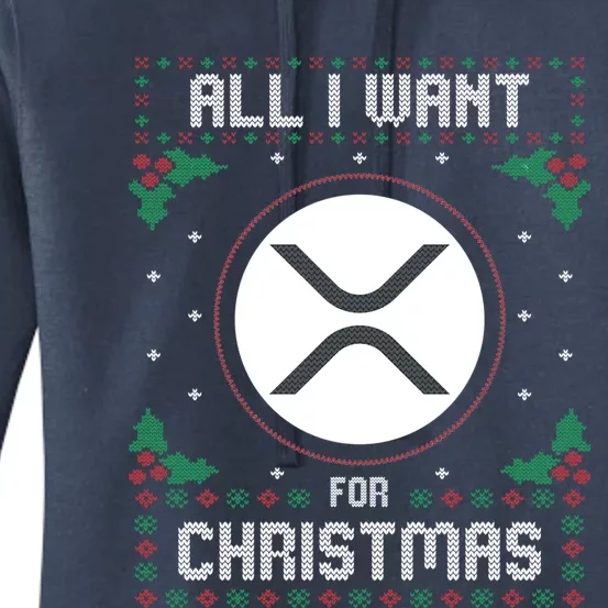 Ripple Xrp Ugly Christmas Sweater All I Want For Xmas Meaningful Gift Women's Pullover Hoodie