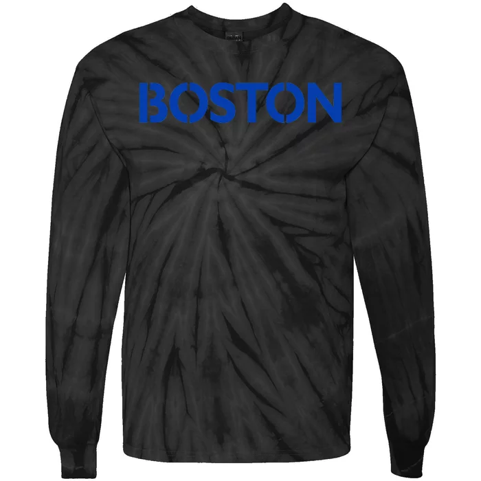 Retro Yellow Boston Vintage Throwback Running Tie-Dye Long Sleeve Shirt