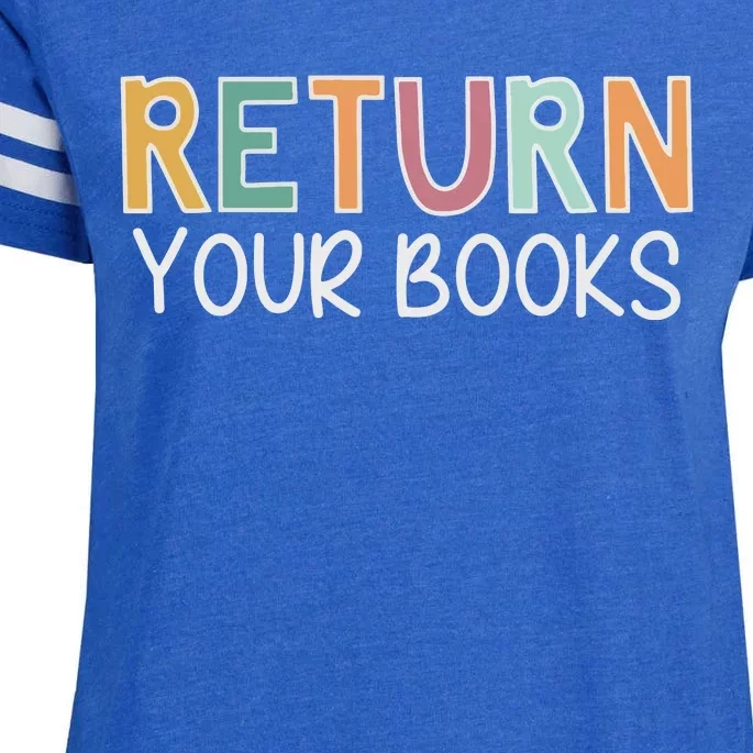 Return Your Books Library Librarian Enza Ladies Jersey Football T-Shirt