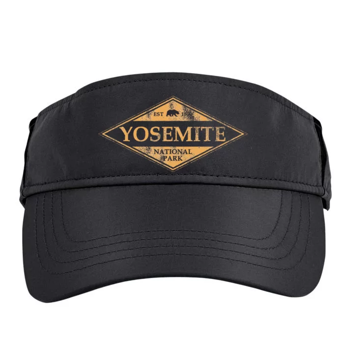 Retro Yosemite California Established 1890 National Park Adult Drive Performance Visor