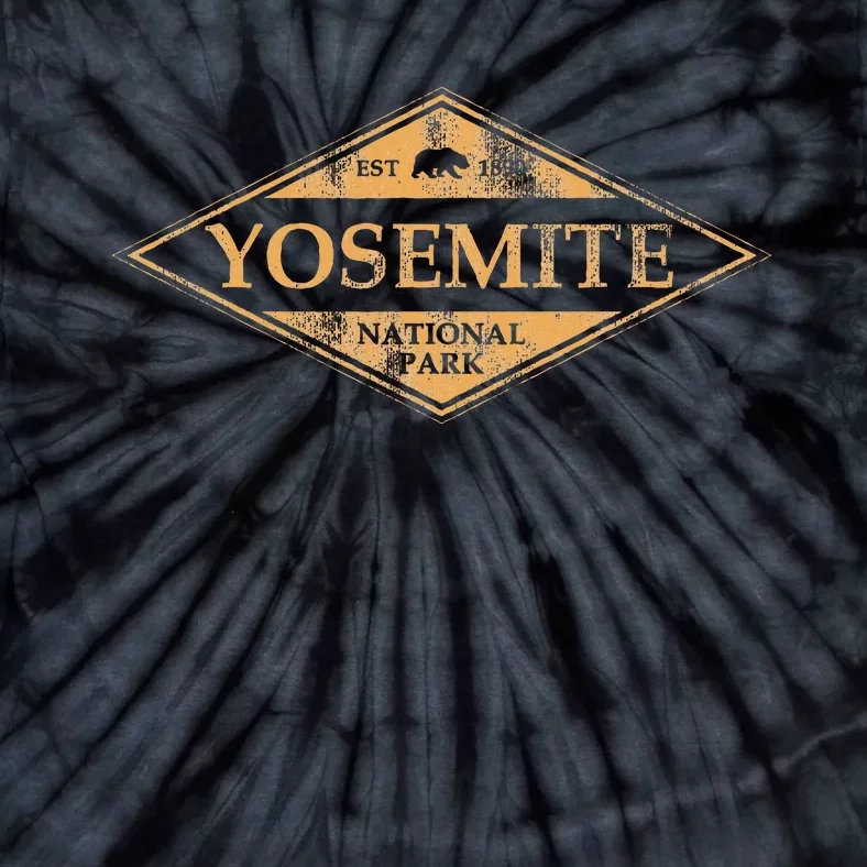 Retro Yosemite California Established 1890 National Park Tie-Dye T-Shirt