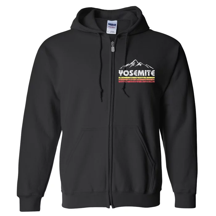 Retro Yosemite California Vintage National Park Souvenir Full Zip Hoodie