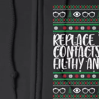 Replace Your Contacts You Animal Optometry Christmas Full Zip Hoodie