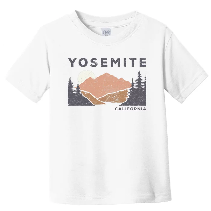 Retro Yosemite California Established 1890 National Park Toddler T-Shirt