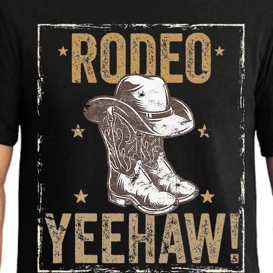 Rodeo Yeehaw Cow Cow Hat And Boot Howdy Horse Riding Pajama Set