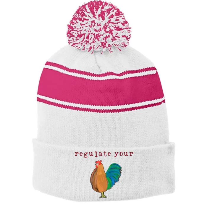 Regulate Your Cock Feminist Rights Stripe Pom Pom Beanie