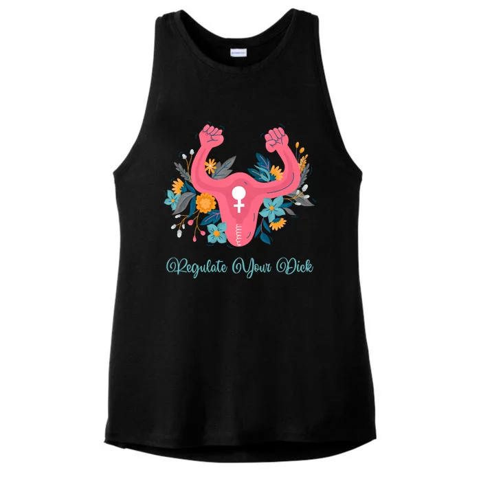 Regulate Your Dick Uterus Womens Rights Feminist Pro Roe Choice 1973 Ladies Tri-Blend Wicking Tank