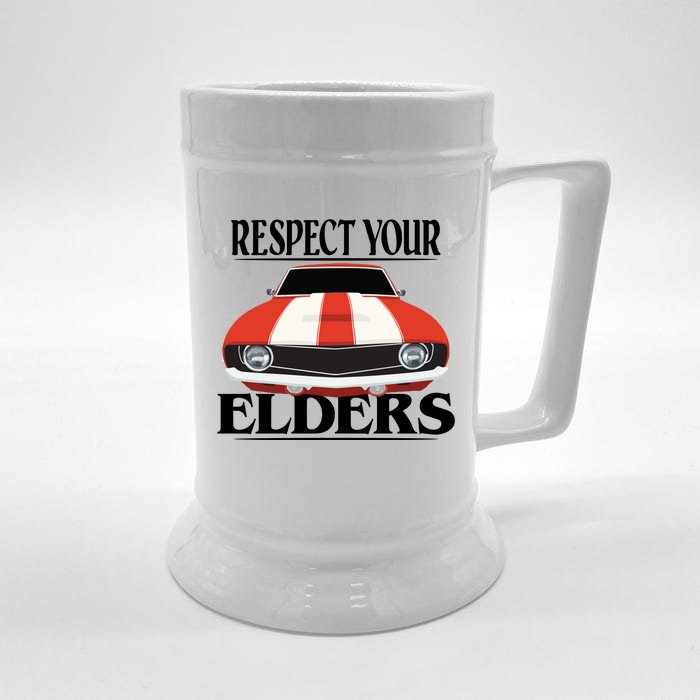 Respect Your Elders Classic Car Front & Back Beer Stein