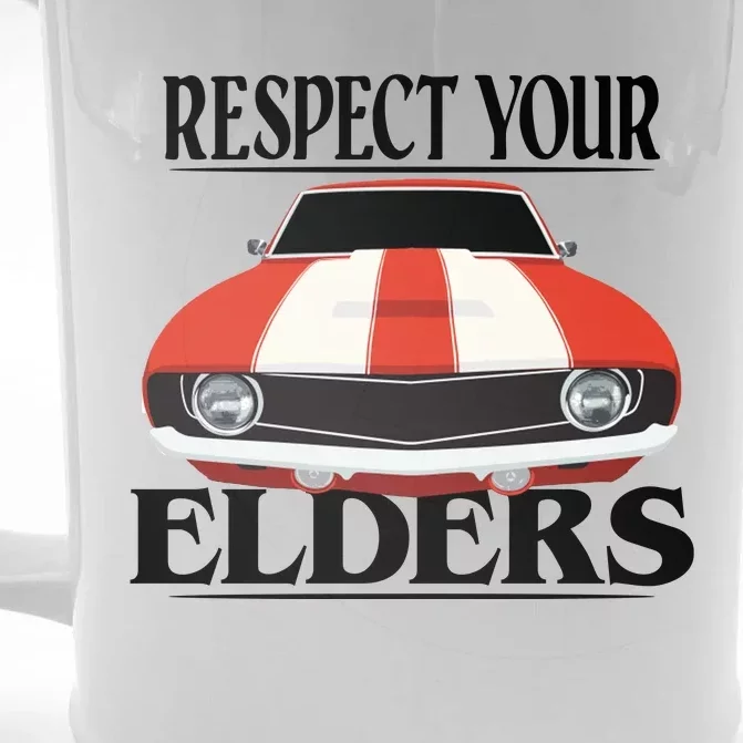 Respect Your Elders Classic Car Front & Back Beer Stein