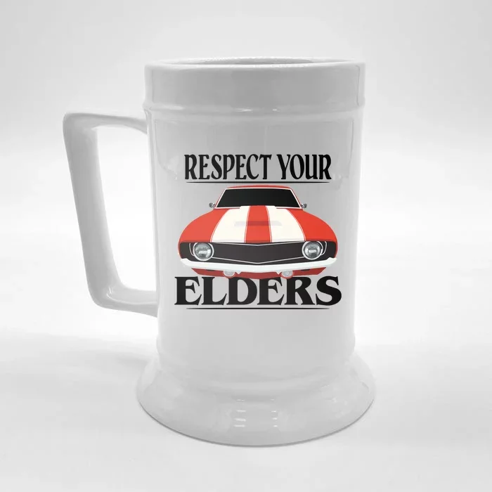 Respect Your Elders Classic Car Front & Back Beer Stein