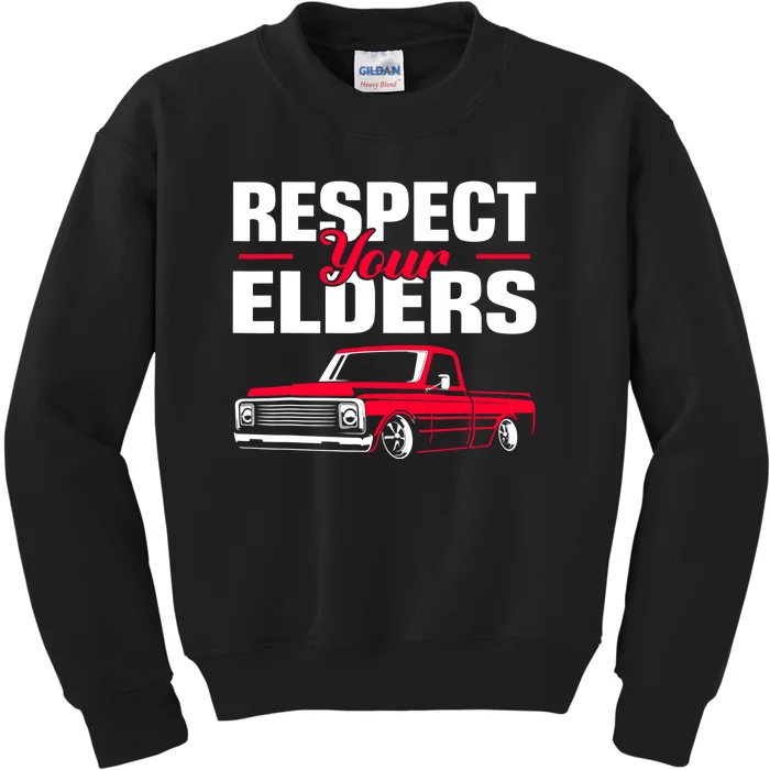 Respect Your Elders Vintage Truck Kids Sweatshirt